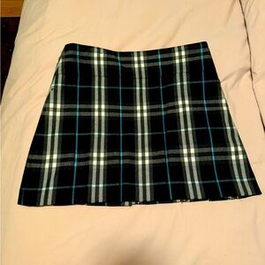 Burberry Vintage Plaid Wool Pleated Miniskirt US size 4